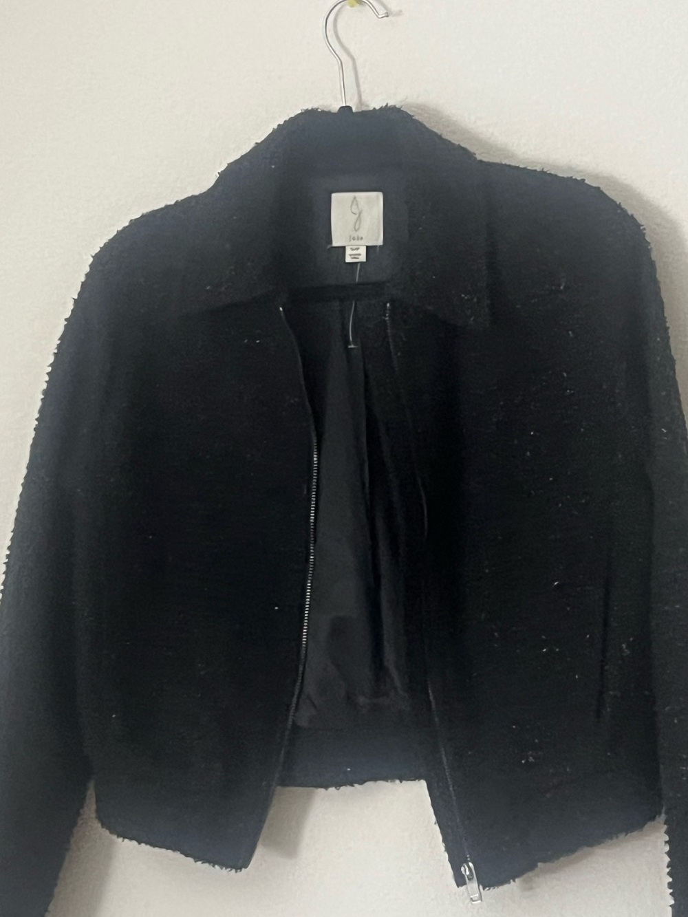 Joie Black Teddy Zip-Front Jacket